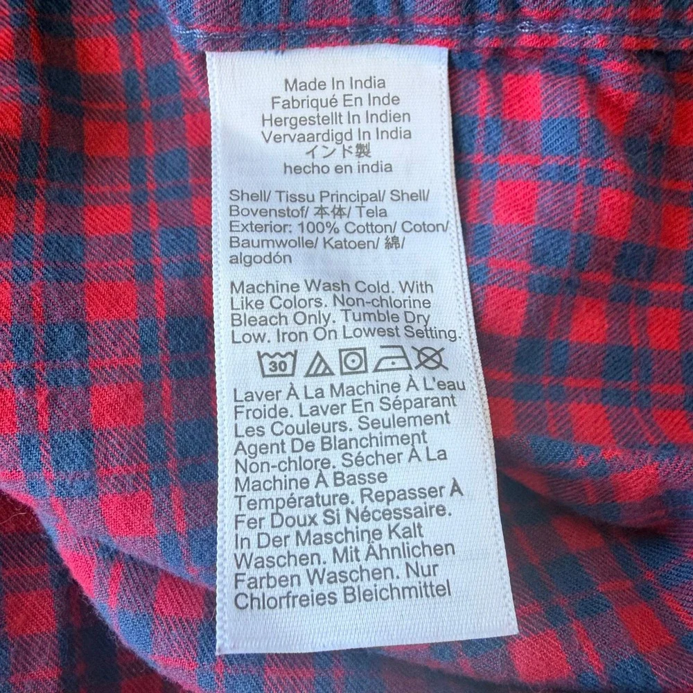 J.Crew Men's Brushed Twill Shirt Medium NWT Navy Red Plaid Classic Fit